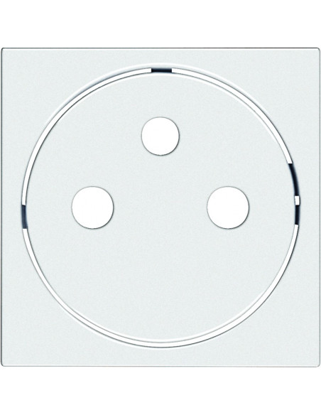 Enjoliveur PC affleurante 2P+T - blanc HAGER WXD106B