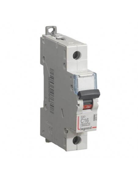 Disjoncteur DX³6000 arrivée haute et départ bas à vis 1 Pôle 230V~ à 400V~ 16A courbe C 1 module LEGRAND 407670