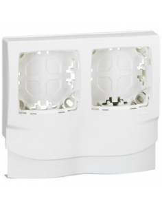 Cadre Appareillage saillie 2 postes pose le long des moulures DLPlus épaisseur 20mm blanc LEGRAND 031418