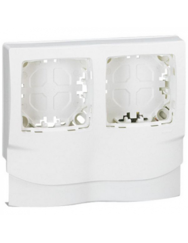 Cadre Appareillage saillie 2 postes pose le long des moulures DLPlus épaisseur 20mm blanc LEGRAND 031418