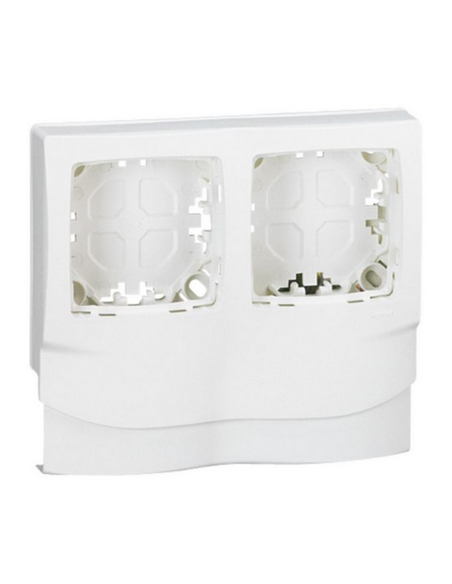 Cadre Appareillage saillie 2 postes pose le long des moulures DLPlus épaisseur 20mm blanc LEGRAND 031418