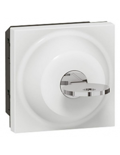 Interrupteur à clé RONIS n°601 Mosaic 2 modules avec 2 positions par contact inverseur 6A 250V blanc LEGRAND 077072