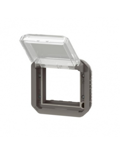 Adaptateur Plexo à volet transparent pour Mosaic composable anthracite LEGRAND 069880L