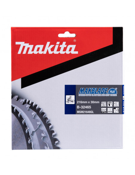 Lame de scie circulaire Makblade+ T.C.T 216 x 30 mm 48 dents pour le Bois MAKITA B-32465