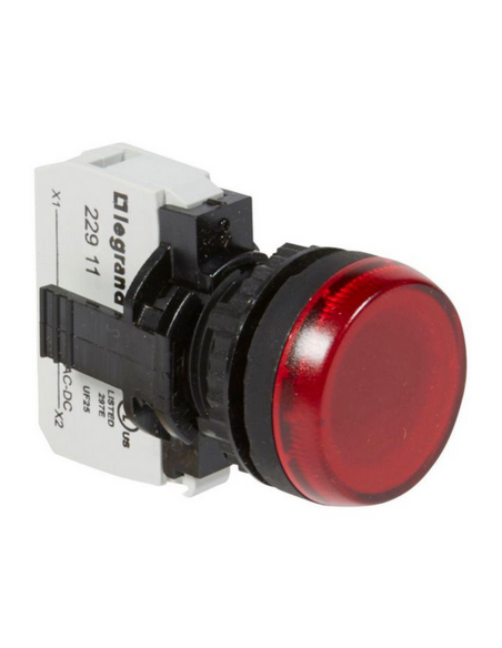 Voyant lumineux Osmoz complet IP69 rouge 12V à 24V alternatif ou continu LEGRAND 023771