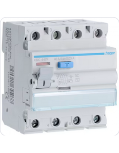 Interrupteur différentiel 4 Pôles 40A 30mA type AC 60Hz HAGER CDC447F 2
