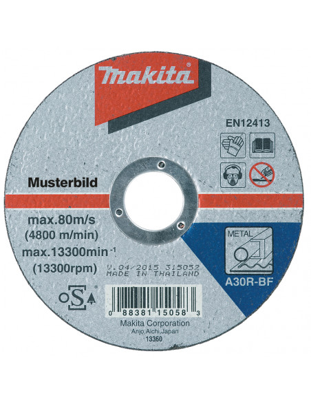 Disque à tronçonner métal pour meuleuses 125x22,23MM 2,5MM A30R MAKITA A-85313