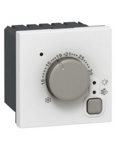 Thermostat d'ambiance électronique Mosaic 2 modules avec alimentation 230V blanc LEGRAND 076720