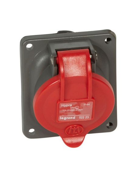 Prise Tableau fixe Hypra IP44 16A 380V~ à 415V~ 3P+T plastique LEGRAND 052223