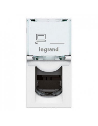 Prise RJ45 catégorie 6A STP à blindage métal Mosaic 1 module blanc LEGRAND 076573