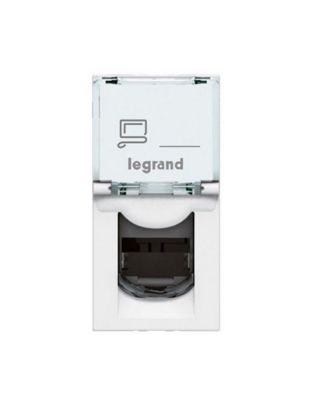 Prise RJ45 catégorie 6A STP à blindage métal Mosaic 1 module blanc LEGRAND 076573