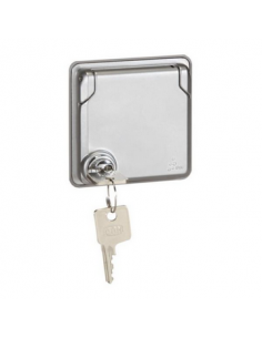 Prise de courant 2P+T à puits germanique avec éclips de protection et volet verrouillé 16A 250V Soliroc IK10 IP55 LEGRAND 077837 2