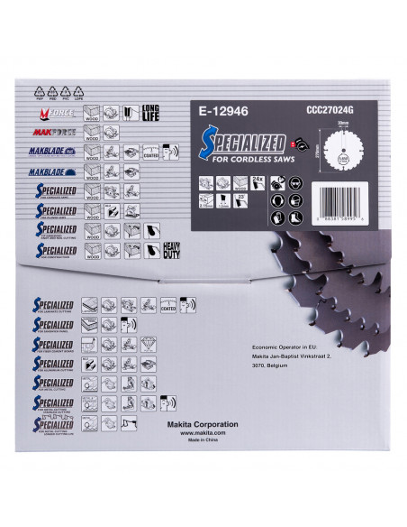 Lame Scie Circulaire Carbure EFFICUT D.270mmx30mm 24 Dents MAKITA E-12946