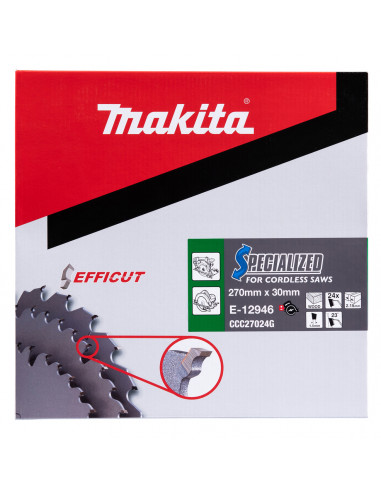 Lame Scie Circulaire Carbure EFFICUT D.270mmx30mm 24 Dents MAKITA E-12946