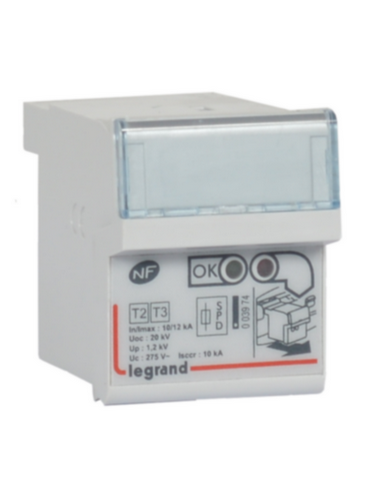 Cassette de remplacement pour parafoudre références 003971 et 003973 ICC10KA LEGRAND 003974