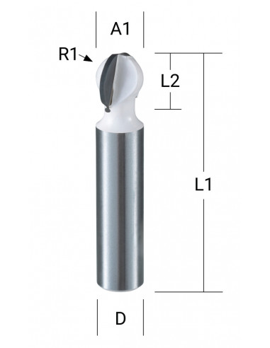 Fraise à fond rond  Q8 D.15,9mm MAKITA D-48131