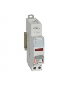 Poussoir modulaire double fonction contact 1NF + voyant LED rouge 110V~ à 400V~ 1 module LEGRAND 412940 2