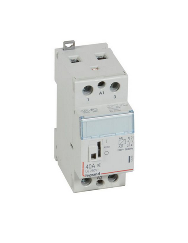Contacteur de puissance CX³ silencieux bobine 230V~ 2 Pôles 250V~ 40A contact 2F 2 modules LEGRAND 412559