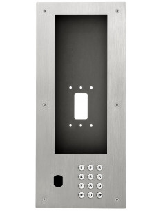 Façade en inox pour IXGDM710K avec clavier d'appel et perçage VIGIK PIXGDM710KV AIPHONE 201005