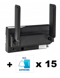 Pack avec passerelle IP avec emplacement SIM avec 15 licences IXGWTGW15FR AIPHONE 201010