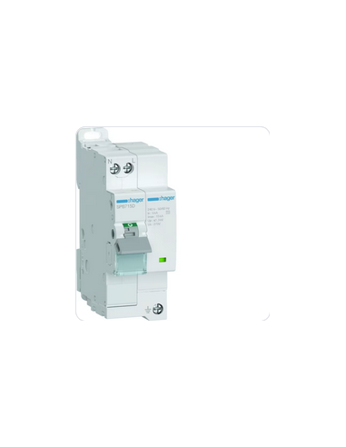 Parafoudre T2 2 Pôles auto-protégé 15KA à voyant HAGER SPB715D