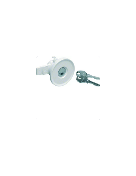 Bouton-verrou métallique serrure à barillet et 2 clés n° 1242E armoire univers IP44 HAGER FZ597N