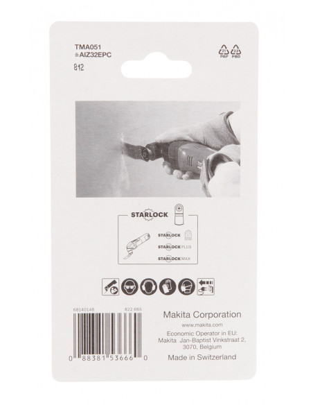 5 Lames plongeantes HCS Bois coupe précision TMA051 STARLOCK 32x50mm MAKITA B-64858-5