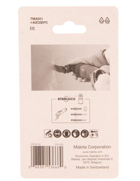 5 Lames plongeantes HCS Bois coupe précision TMA051 STARLOCK 32x50mm MAKITA B-64858-5