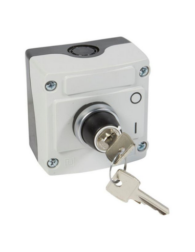Boîte à bouton équipée Osmoz avec bouton tournant à clé n°455 2 positions avec couvercle gris LEGRAND 024217