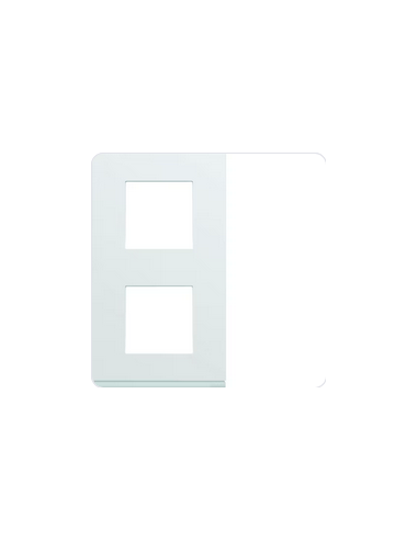 Plaque gallery plastique injecté 2 postes verticale 71mm pure HAGER WXP0042