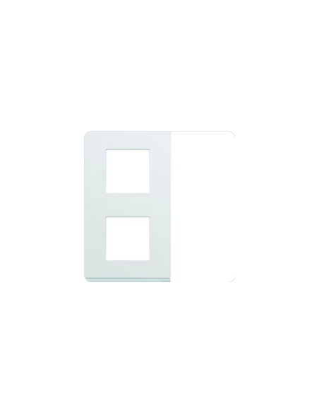 Plaque gallery plastique injecté 2 postes verticale 71mm pure HAGER WXP0042