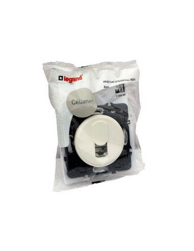 Prise RJ 45 multimédia Céliane catégorie6 STP télévision , téléphone , informatique livré avec enjoliveur blanc LEGRAND 099509