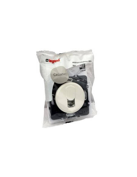 Prise RJ 45 multimédia Céliane catégorie6 STP télévision , téléphone , informatique livré avec enjoliveur blanc LEGRAND 099509