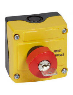 Boîte à bouton équipée Osmoz avec coup de poing d'arrêt d'urgence rouge à clé n°455 D.40mm avec couvercle jauneLEGRAND 024215 2