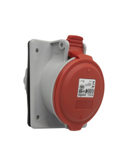 Prise à entraxes unifiés fixe P17 IP44 32A de 380V à 415V 3P+T LEGRAND 555288