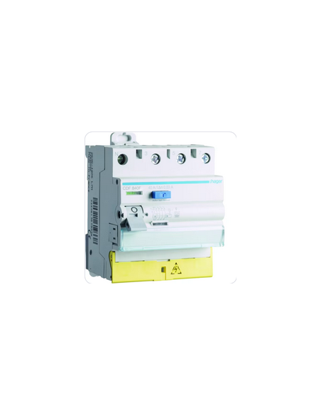 Interrupteur différentiel 3P+N 40A 30mA type F Bornes décalées HAGER CDF840F