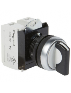 Bouton tournant non lumineux à manette IP69 Osmoz complet 3 positions rappel centre LEGRAND 023732