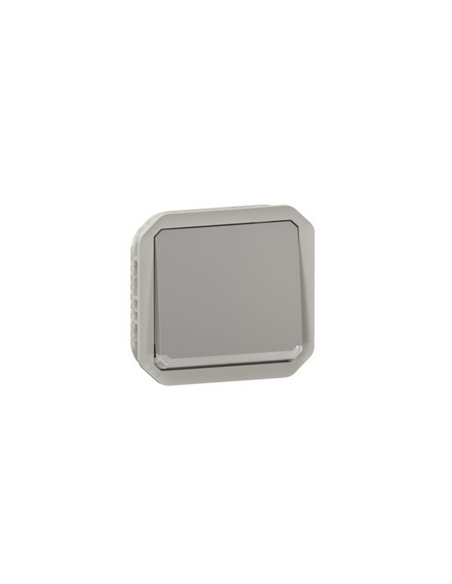 Va-et-vient témoin avec voyant étanche Plexo 10AX avec enjoliveur finition gris LEGRAND 069512L
