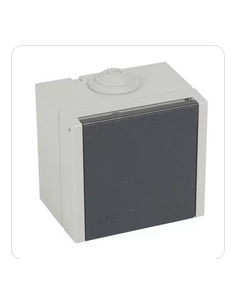 Prise étanche 3P+N+T à volet Plexo 20A 400V IP44 IK08 saillie gris LEGRAND 055707 2