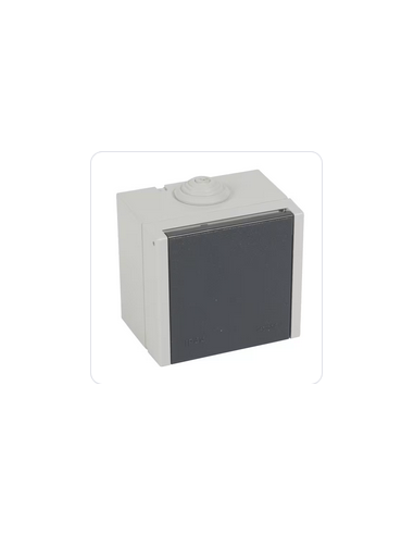 Prise étanche 3P+N+T à volet Plexo 20A 400V IP44 IK08 saillie gris LEGRAND 055707