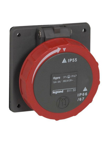 Prise à entraxes unifiés Hypra IP66/67-55 de 380V~ à 415V~ 3P+T+N plastique LEGRAND 051151