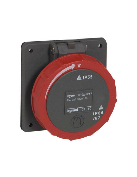 Prise à entraxes unifiés Hypra IP66/67-55 de 380V~ à 415V~ 3P+T+N plastique LEGRAND 051151