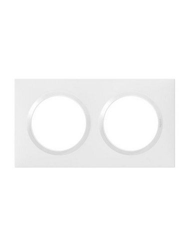 Plaque carrée Dooxie 2 postes finition blanc LEGRAND 600902