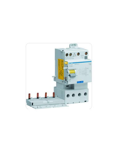 Bloc différentiel double sortie 4 Pôles 25A 300mA type AC HAGER BFC825