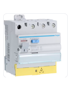 Interrupteur différentiel 3P+N 25A 300mA type AC à bornes décalées HAGER CFC825F 2
