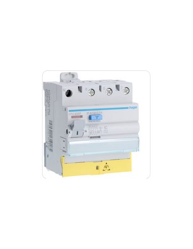 Interrupteur différentiel 3P+N 25A 300mA type AC à bornes décalées HAGER CFC825F