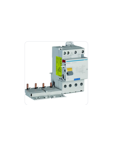 Bloc différentiel double sortie 4 Pôles 63A 300mA type F HAGER BFF863