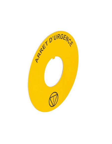 Etiquette Osmoz pour arrêt d'urgence Ø60 avec marquage ARRET D'URGENCE jaune LEGRAND 024174