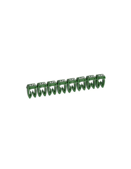 800 Repères CAB 3 pour filerie 4mm² à 6mm² avec chiffre 5 Vert LEGRAND 038235