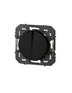 Interrupteur ou va-et-vient 10AX + bouton poussoir 6A Dooxie finition noir LEGRAND 095266 2